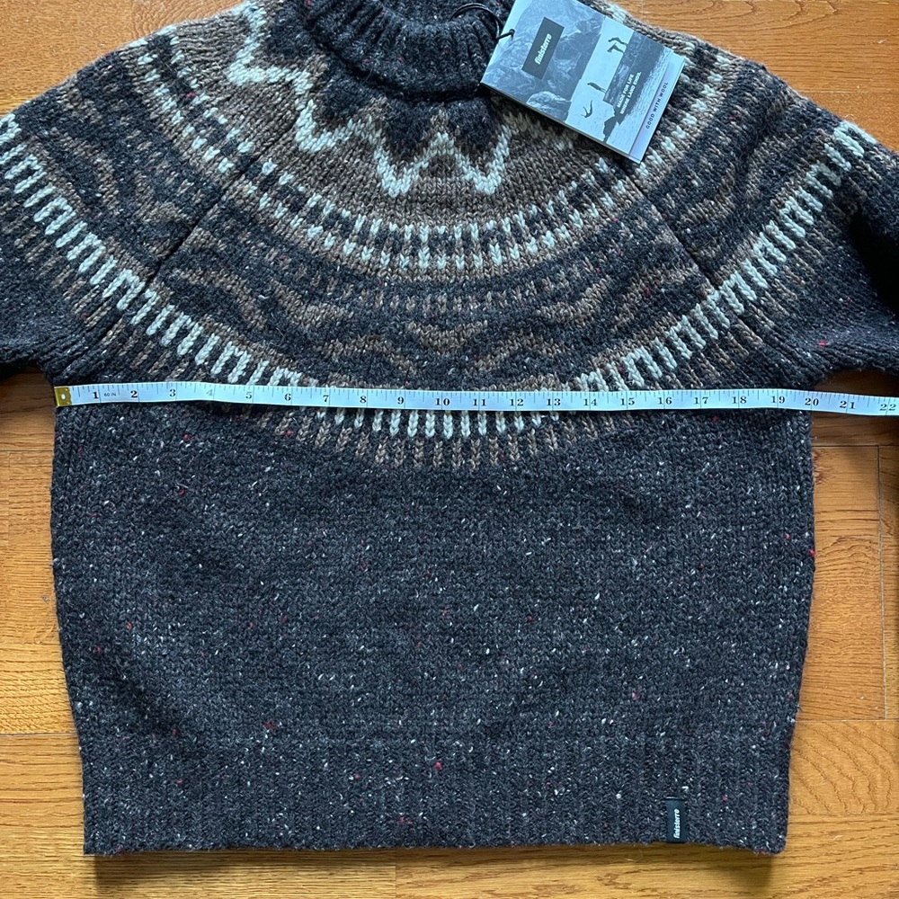 Finisterre Porth Fair Isle Yoke Jumper in Burnt Umber/Caramel - Picture 8 of 16